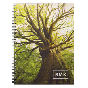 Cuaderno Añadir su monograma Hermoso árbol de haya