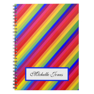 Cuaderno Añadir su nombre Colorido Rainbow Design Homeschoe