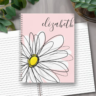 Cuaderno Añadir tu nombre Whimsical Daisy PUEDE editar el