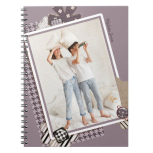 Cuaderno Añadir tu propia foto moderna de nombre personaliz