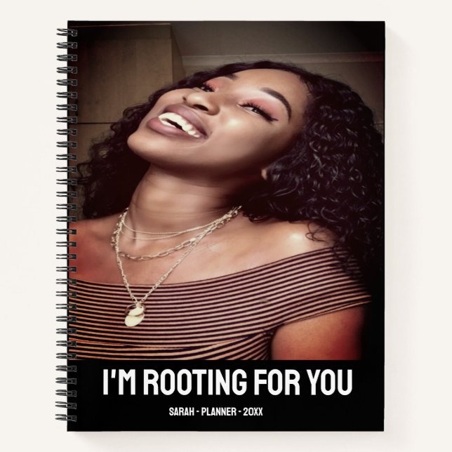 Cuaderno Añadir tu propia foto moderna negrita Personalizad (Anverso)