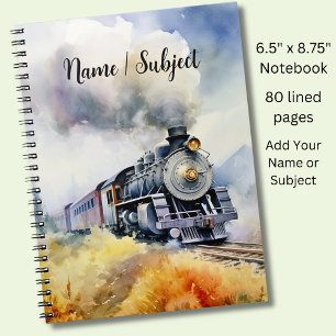 Cuaderno Añadir un nombre Asunto - Pintura de tren de vapor
