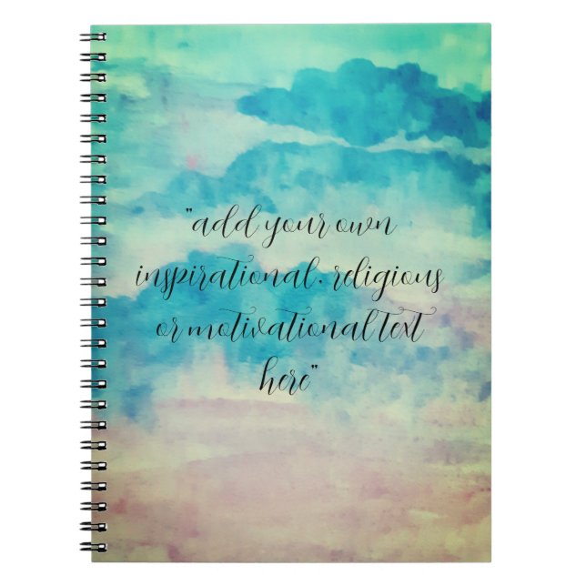 Cuaderno Añadir una acuarela de texto hermosos cielos azule (Frente)