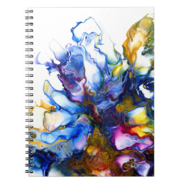 Cuaderno Anagio de arte fluido vibrante azul abstracto Draw