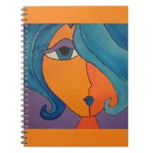 Cuaderno anaranjado brillante líquido del retrato