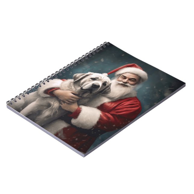 Cuaderno Anatolian Shepherd con Navidades de Santa Claus (Lado Izquierdo)