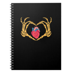 Cuaderno Anatomía cardíaca de mano de esqueleto Enfermera c