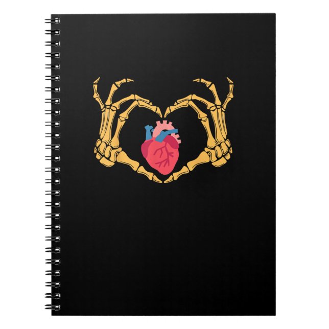 Cuaderno Anatomía cardíaca de mano de esqueleto Enfermera c (Frente)