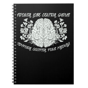 Cuaderno Anatomía Cerebral Floral Enfermera Flores Escuela