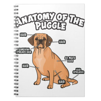 Cuaderno Anatomía de la diversión del perro amante de Pug B