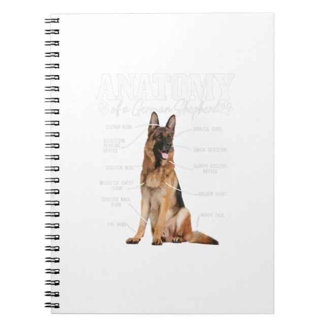 Cuaderno Anatomía De Un Pastor Alemán Divertido Perro Cato  (Frente)