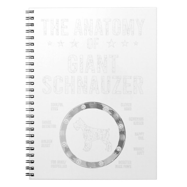 Cuaderno Anatomía del gigante Schnauzer Dog Lover (Frente)