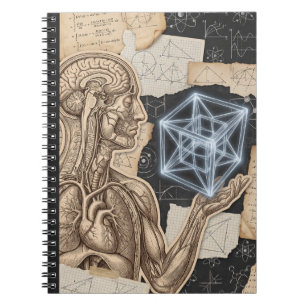 Cuaderno Anatomía Humana y Tesseract Brillante