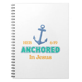 Cuaderno Anchored in Christ Notebook with Hebrews 6:19