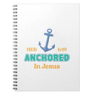 Cuaderno Anchored in Christ Notebook with Hebrews 6:19