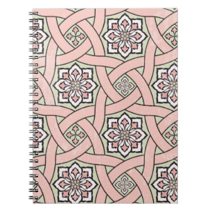 Cuaderno Anciano fondo ornamental de baldosas, sin costura