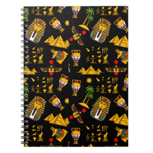Cuaderno Ancianos antecedentes de patrón jeroglífico egipci