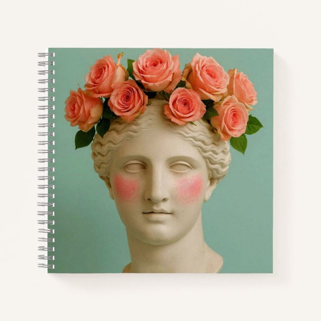 Cuaderno Ancient Greek flower Woman Notebook. (Anverso)