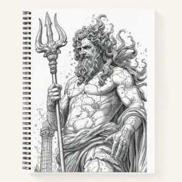 Cuaderno Ancient Greek Poseidon Stone Statue Graphic