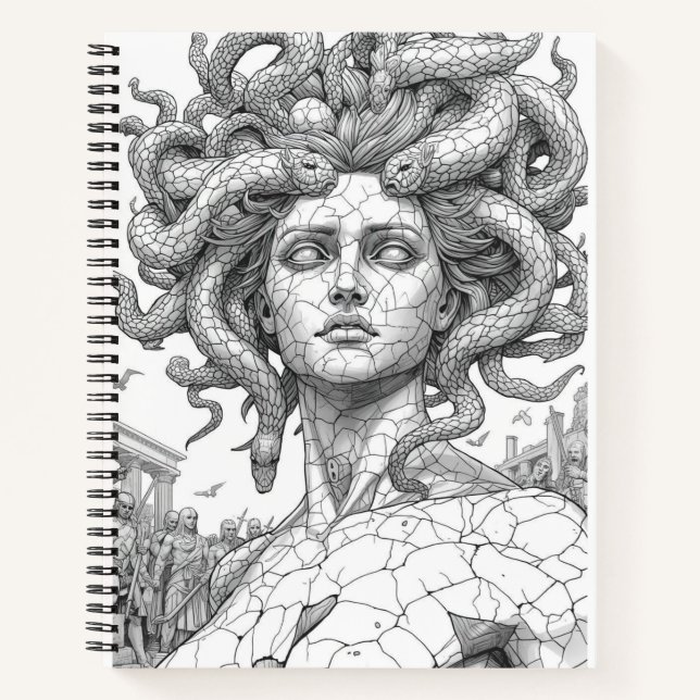Cuaderno Ancient Medusa Gorgon - Weathered Marble Statue St (Anverso)