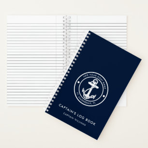 Cuaderno Ancla de Barco Moderna y Registro de Capitán de la