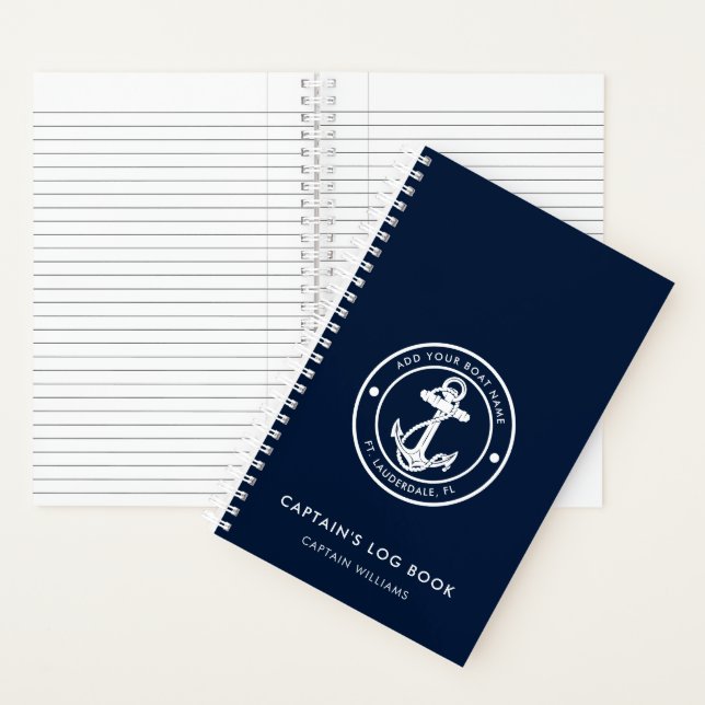 Cuaderno Ancla de Barco Moderna y Registro de Capitán de la (Interior)