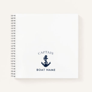 Cuaderno Ancla de barco náutico moderno capitán