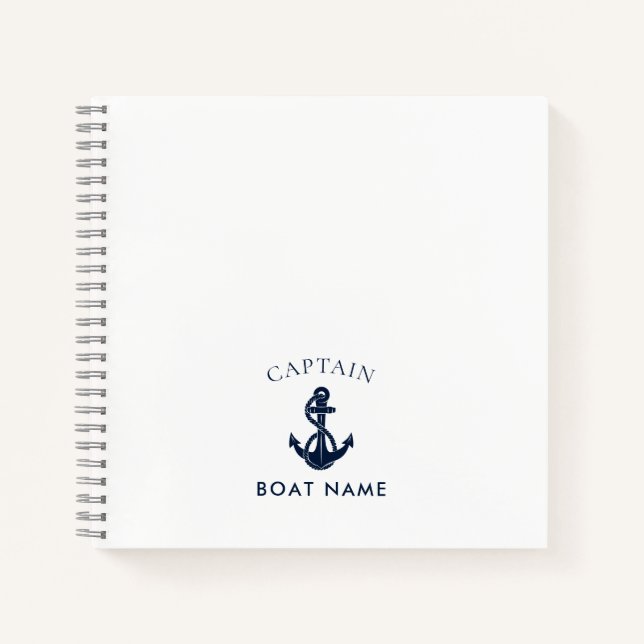 Cuaderno Ancla de barco náutico moderno capitán (Anverso)