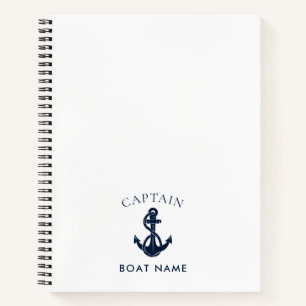 Cuaderno Ancla de barco náutico moderno capitán personaliza