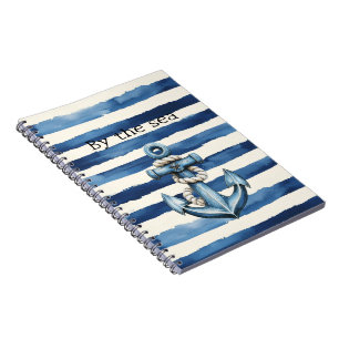 Cuaderno Ancla de playa rayas azules