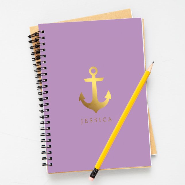 Cuaderno Ancla de Relieve metalizado dorado Violeta y Faux (Subido por el creador)