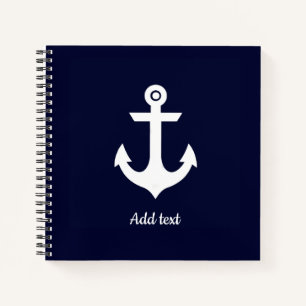 Cuaderno Ancla de vela náutica marina blanca