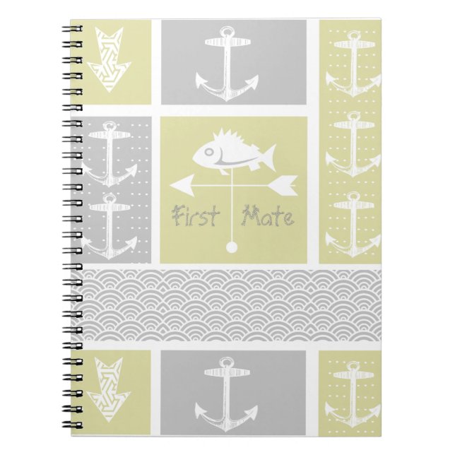 Cuaderno Ancla gris amarillo naumático Vane (Frente)
