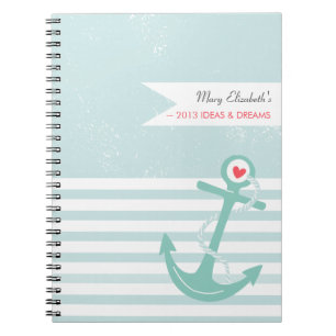 Cuaderno Ancla náutica femenina personalizada