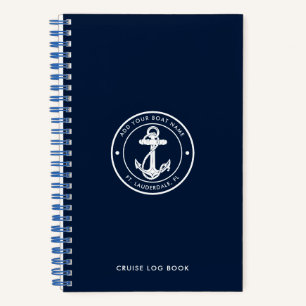 Cuaderno Ancla náutica personalizada y nombre de barco