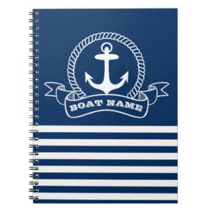 Cuaderno Ancla Náutica Rayas Azul Marina