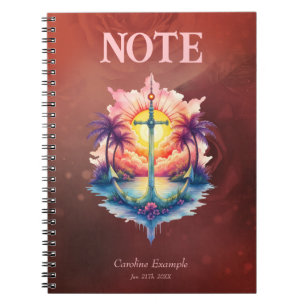 Cuaderno Ancla solar en un paraíso tropical.
