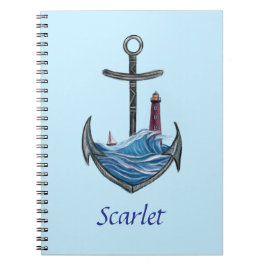 Cuaderno Ancla y faro personalizables (versión 3)