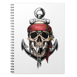 Cuaderno Anclaje de los huesos de la cruz de cráneo pirata