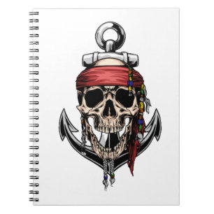 Cuaderno Anclaje de los huesos de la cruz de cráneo pirata