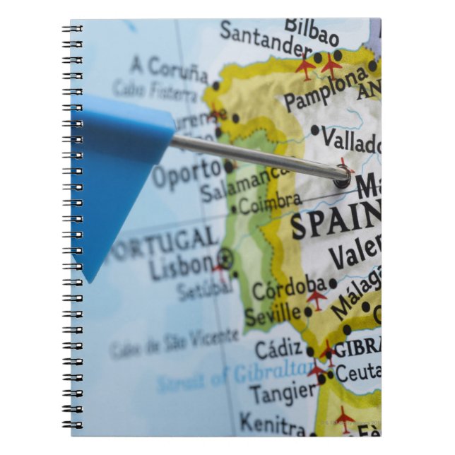 Cuaderno Anclaje de mapa situado en Madrid, España en el ma (Frente)
