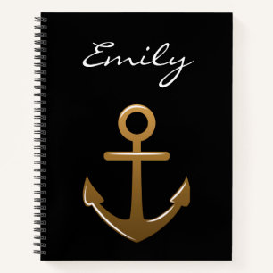 Cuaderno Anclaje negro y oro