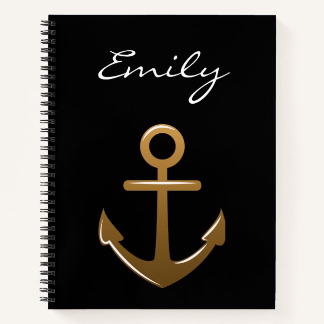 Cuaderno Anclaje negro y oro (Anverso)