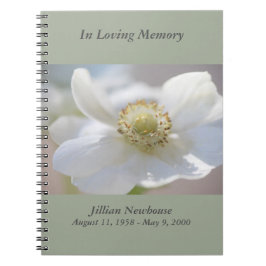 Cuaderno Anémona blanca memorial primer plano