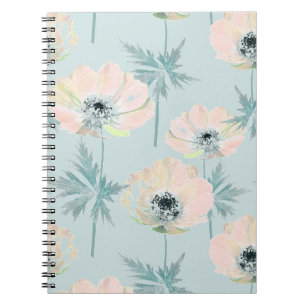 Cuaderno Anémonas rosas delgadas.