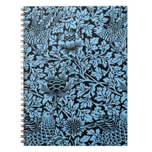 Cuaderno Anenoma de aves del patrón floral William Morris