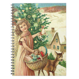 Cuaderno Angel bringing Christmas gifts and presents