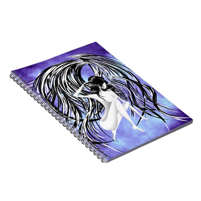 Cuaderno Ángel caído gris y azul (Lado Derecho)