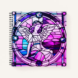 Cuaderno Ángel de la ventana de vidrio manchado