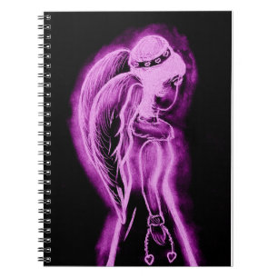 Cuaderno Ángel de los lados invertidos en negro y rosa